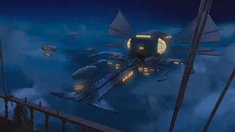 Airship Port Scene - a500e4c122346030b1e5ab05115e4324